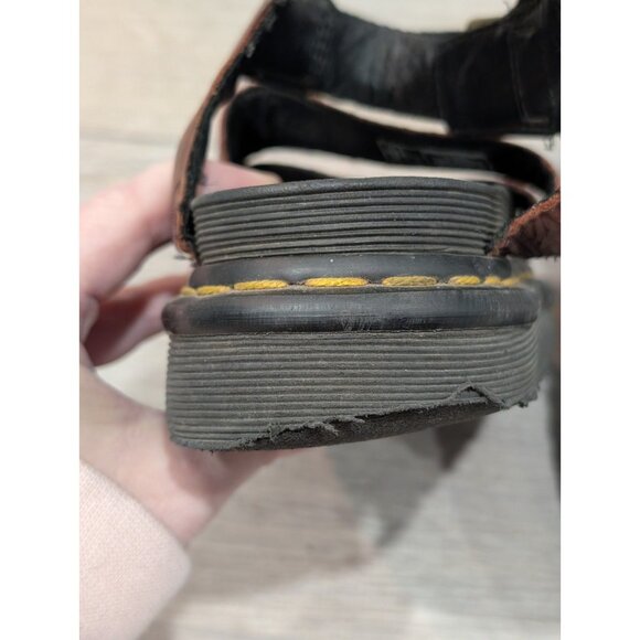 Dr Doc Martens Vegan Blaire Sandals Womens 5 EU 36 Brown Chunky Bouncing Sole - Picture 12 of 16